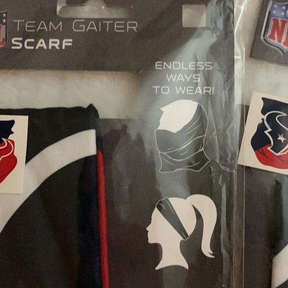 NEW SET OF 2 NFL HOUSTON TEXANS TEAM GAITER, SCARF, HEADBAND. UNISEX - Picture 3 of 5